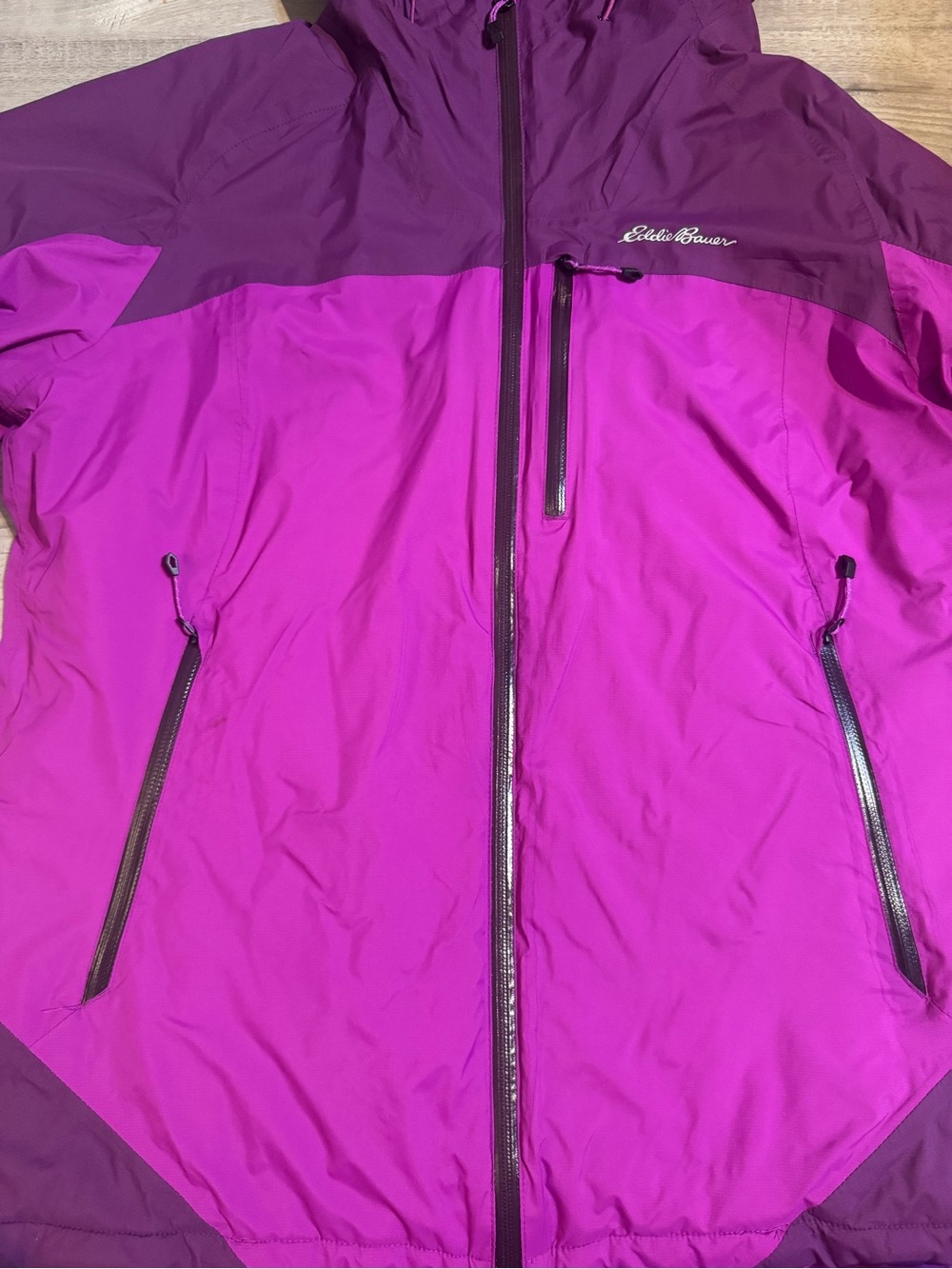 Eddie Bauer Women’s XL Purple Pink Hooded Outdoor Jacket - Picture 8 of 13